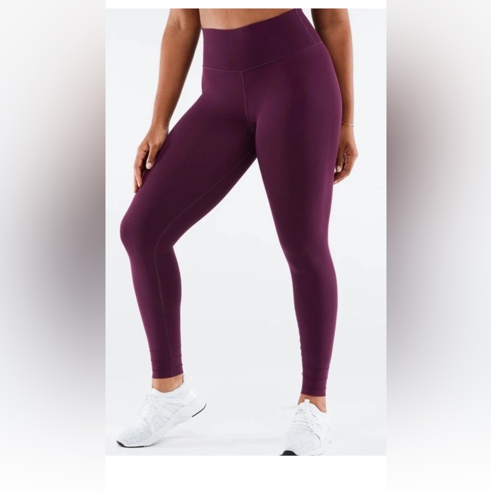Fabletics SculptKnit High Waisted Custom Length Legging Dark Eggplant Womens Lg